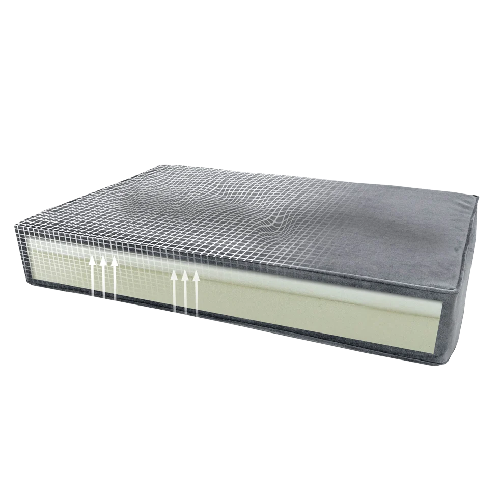 Pernă ortopedică pentru câini cu spumă cu memorie, galbenă, S, 45 x 55 x 12 cm – Pernă ortopedică Velvet Madison - imagine 4
