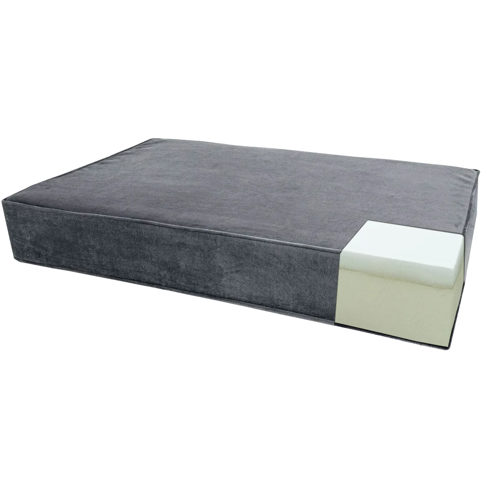 Pernă ortopedică pentru câini cu spumă cu memorie, galbenă, S, 45 x 55 x 12 cm – Pernă ortopedică Velvet Madison - imagine 1