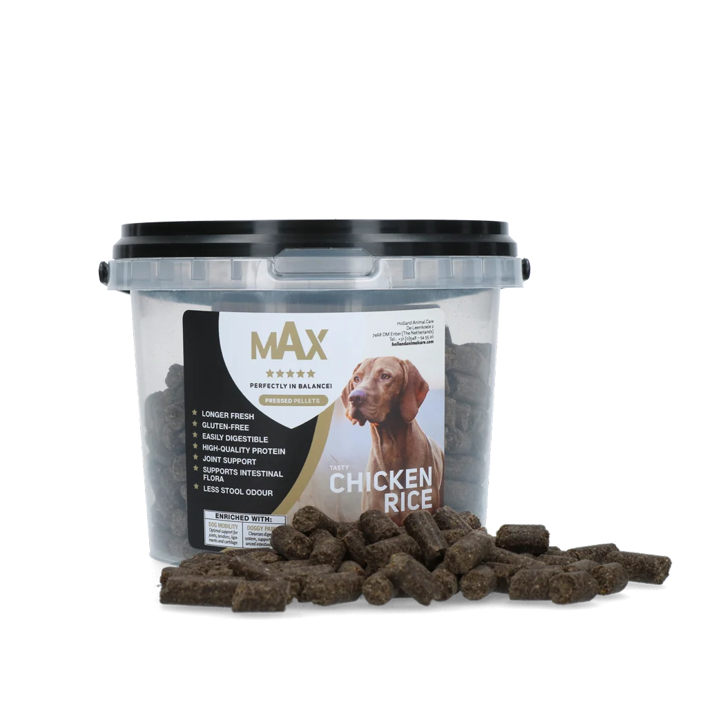 Hrană presată pentru câini cu pui și orez, 400 g – Max Adult Crochete presate cu pui și orez - imagine 1