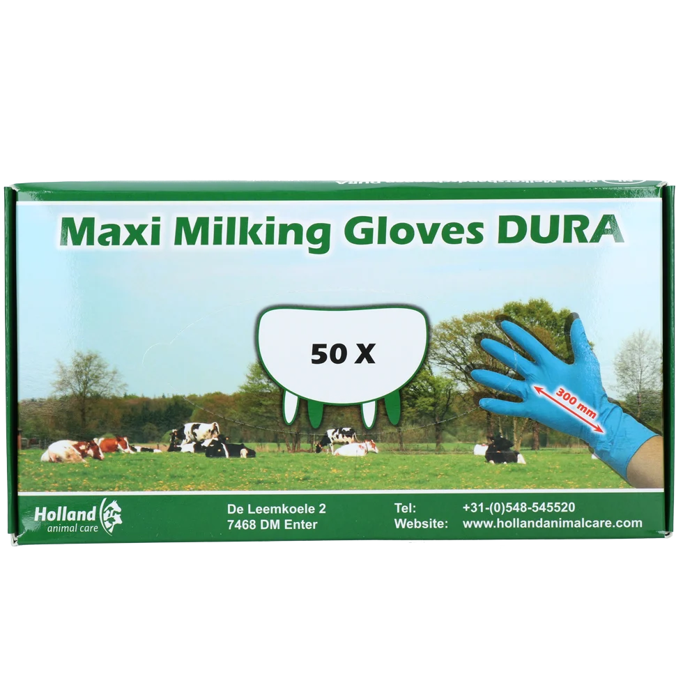 Mănuși pentru muls extra groase și lungi, mărimea M (7 până la 8), 50 de bucăți – Hofman Animal Care Maxi Milking Gloves DURA - imagine 1