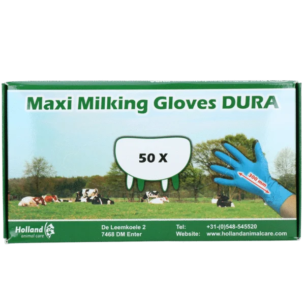 Mănuși de muls extra groase și lungi, mărimea XL (9 până la 10), 50 de bucăți – Hofman Animal Care Maxi Milking Gloves DURA