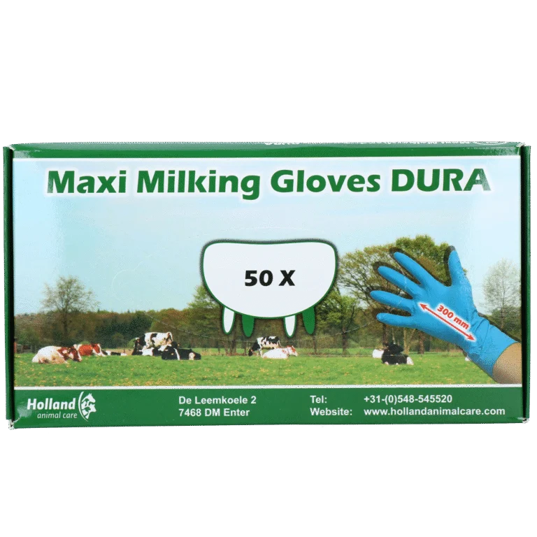 Mănuși de muls extra groase și lungi, mărimea XL (9 până la 10), 50 de bucăți – Hofman Animal Care Maxi Milking Gloves DURA