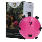Minge de joacă pentru cai cu benzi elastice, 19 cm, roz – Excellent Horse Fun Play Ball