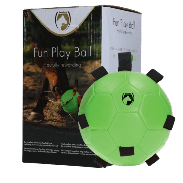 Minge de joacă pentru cai cu benzi elastice, 19 cm, verde – Excellent Horse Fun Play Ball