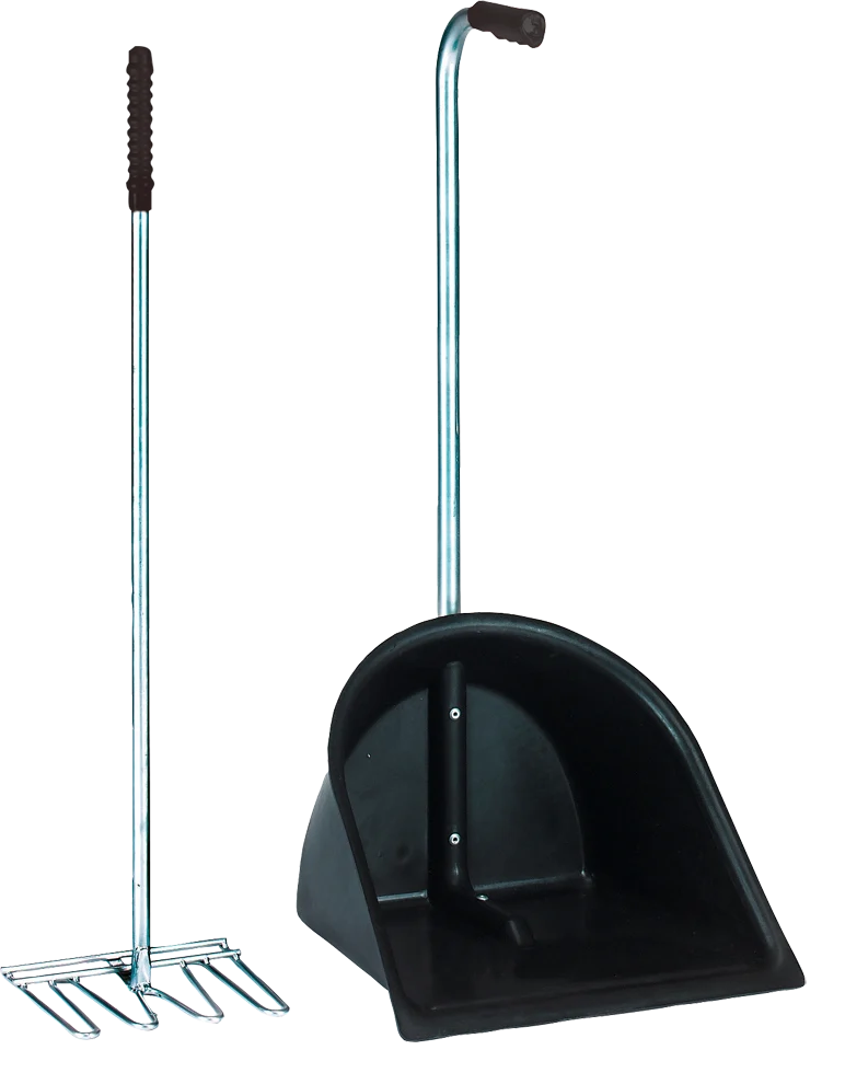 Set Mestboy cu recipient de colectare de 78 cm și greblă de 85 cm, negru - imagine 1