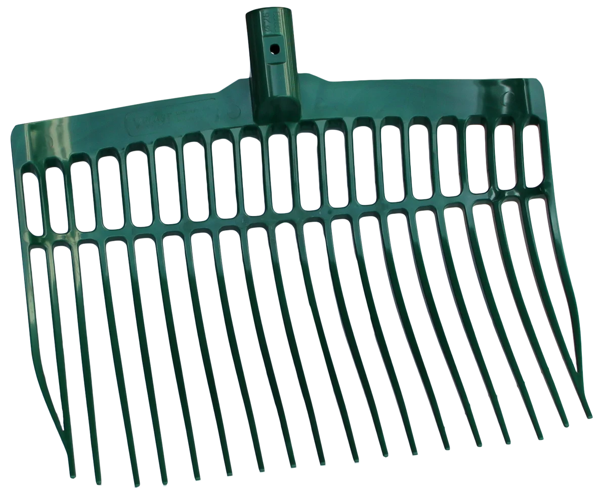 Furcă pentru bălegar din plastic, fără coadă, verde, 41 x 36 x 11 cm – Vplast - imagine 1