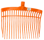 Furcă din plastic pentru gunoi de grajd fără coadă, portocalie, 41 x 36 x 11 cm – Vplast