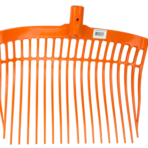 Furcă din plastic pentru gunoi de grajd fără coadă, portocalie, 41 x 36 x 11 cm – Vplast