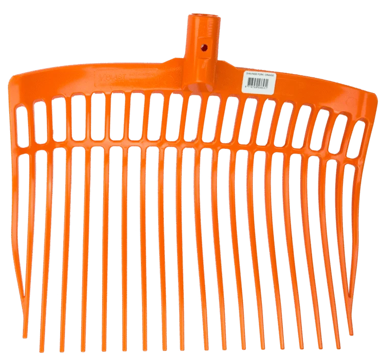 Furcă din plastic pentru gunoi de grajd fără coadă, portocalie, 41 x 36 x 11 cm – Vplast