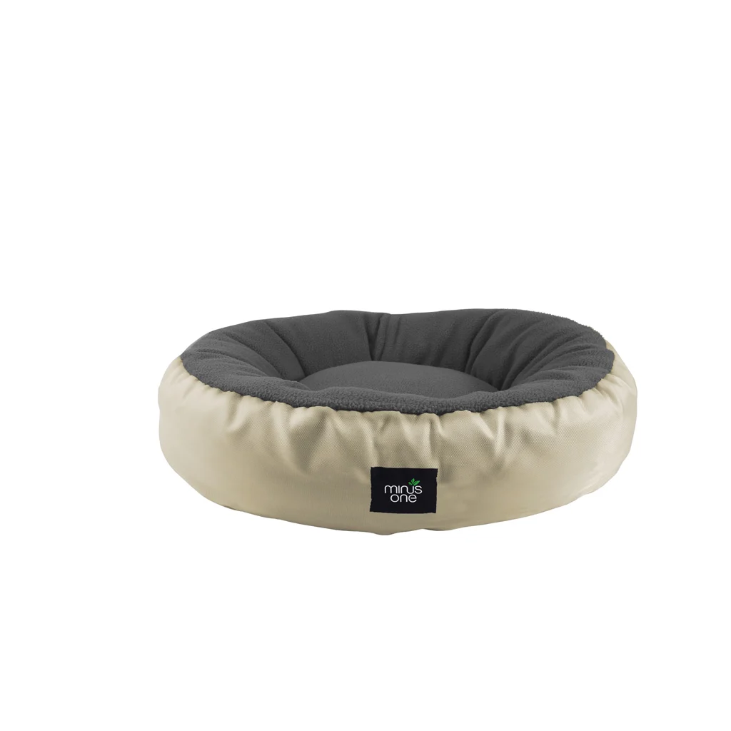 Pat pentru câini cu suprafață de dormit din fleece, gri M – Minus One Snuggle Pet Bed - imagine 1