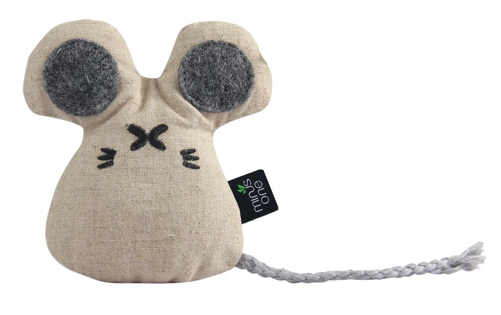 Jucărie pentru pisici în formă de șoarece, cu iarba mâței, 9 x 9,5 x 2,5 cm – Minus One Docile Buddy Cat Toy Mouse - imagine 1