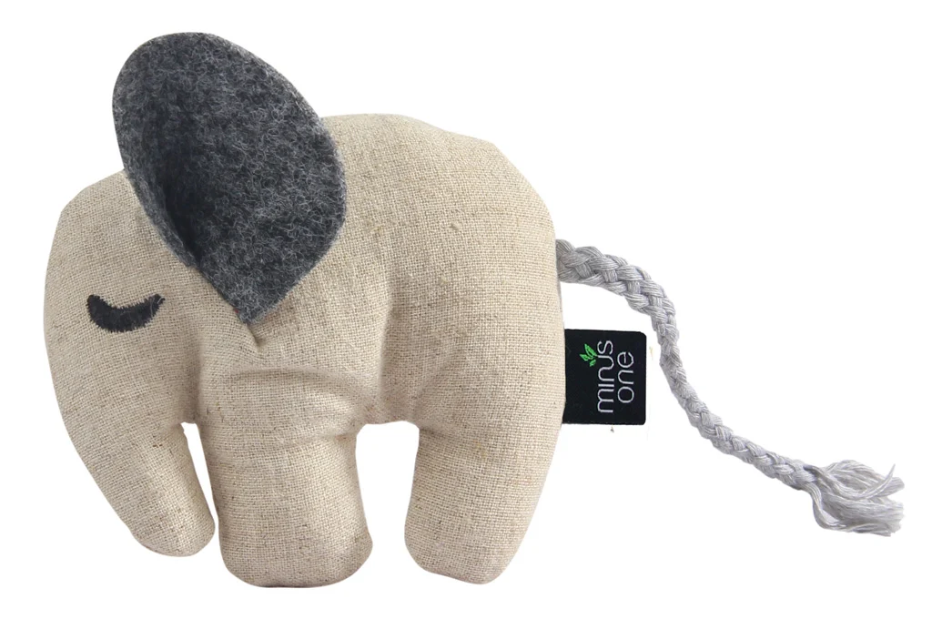 Jucărie pentru pisici în formă de elefant, cu iarbă mâței, 9,5 x 8,5 x 2,5 cm – Minus One Docile Buddy Cat Toy Elephant - imagine 1