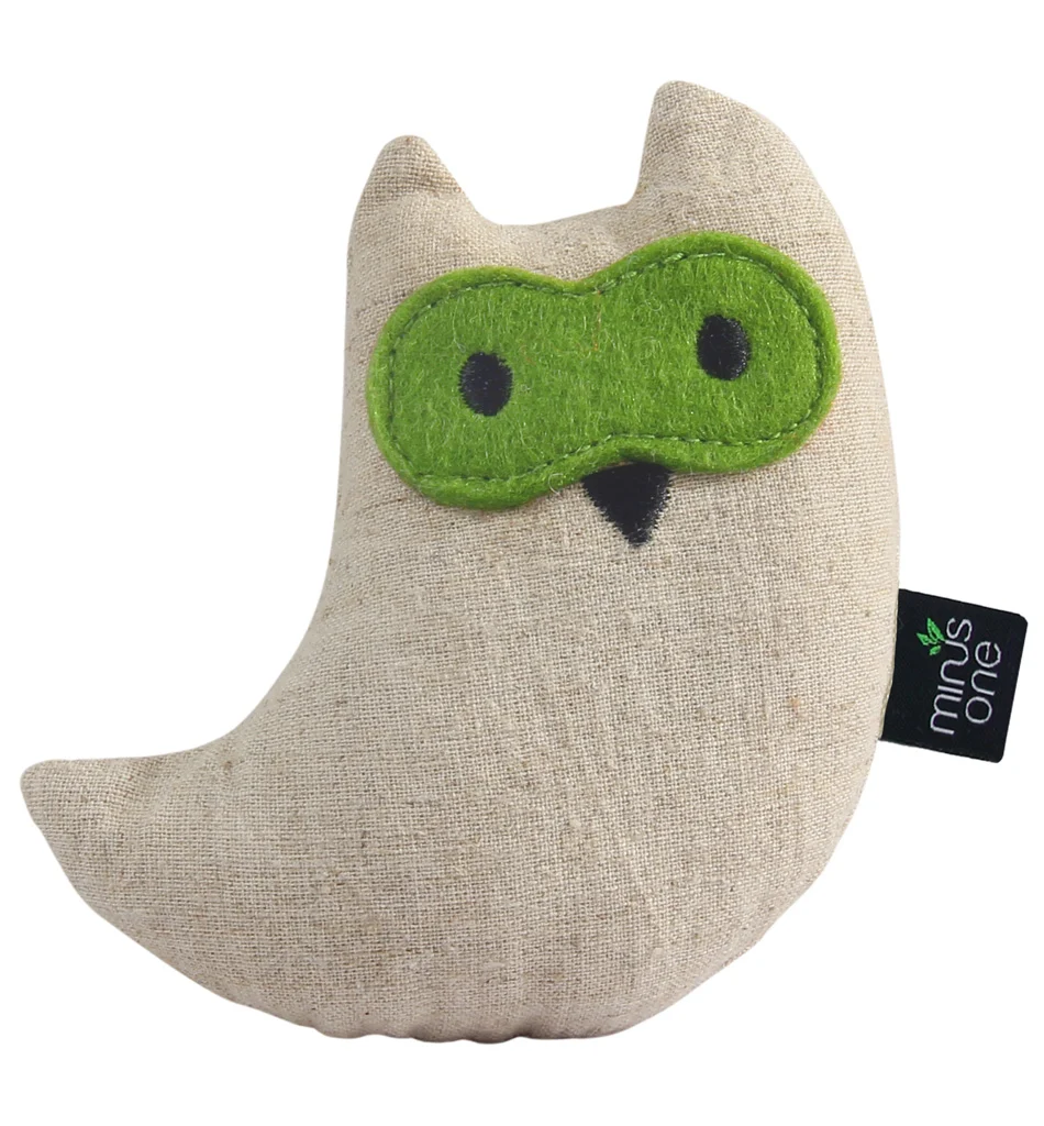 MINU37375.jpg Jucărie pentru pisici în formă de bufniță, cu iarbă mâței, 10,5 x 9,5 x 2,5 cm – Minus One Docile Buddy Cat Toy Owl - imagine 1