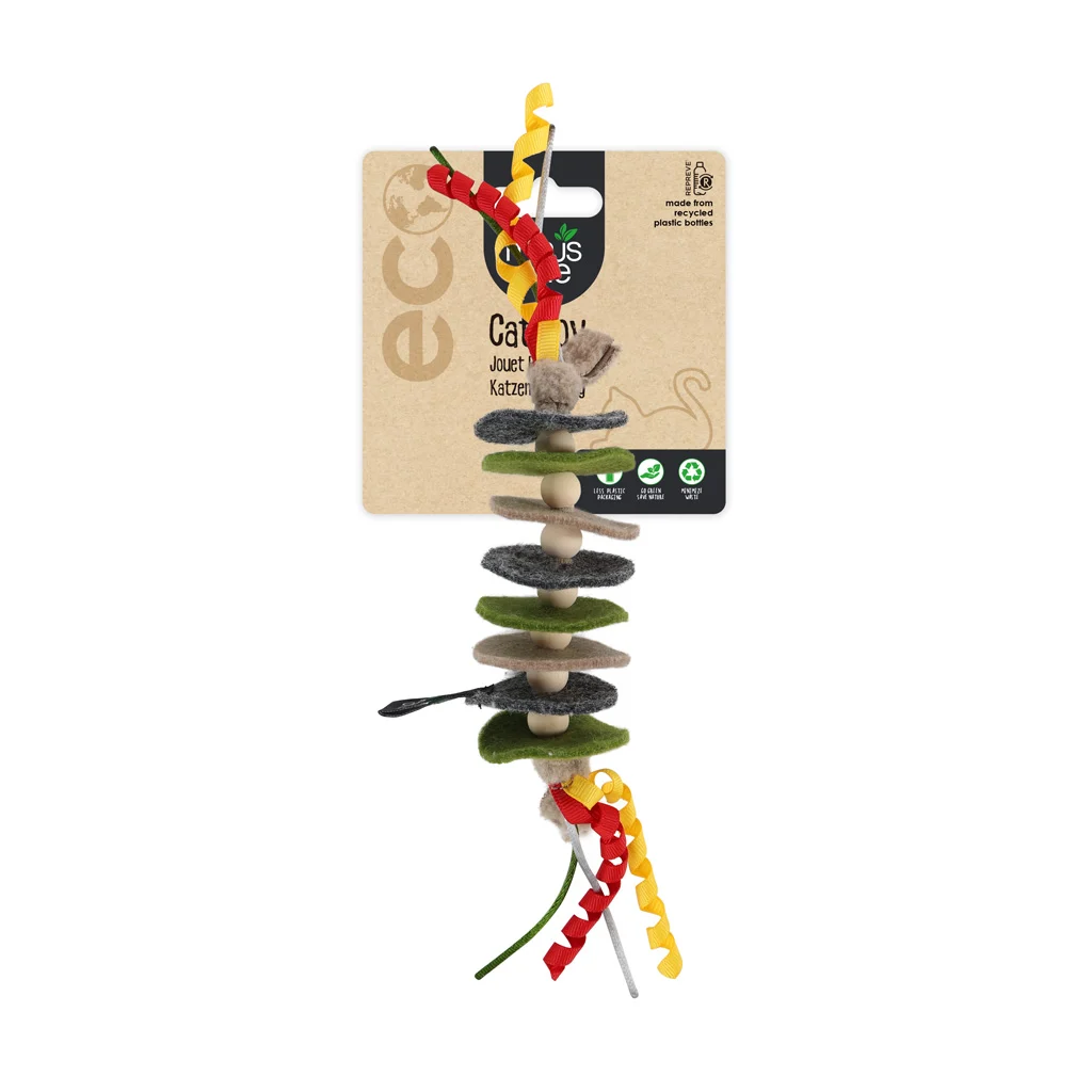 Jucărie pentru pisici în formă de frânghie, din pâslă și cu iarba mâței – Minus One Classic Felt Cat Toys Rope - imagine 1