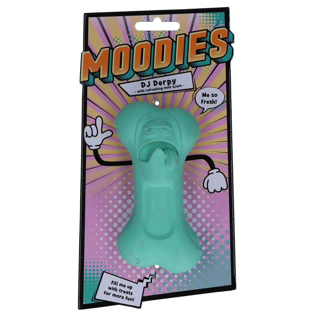 Os de ros pentru câini din cauciuc natural cu aromă de mentă – Moodies DJ Derpy - imagine 1
