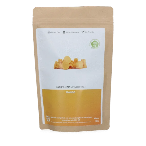 Momeală din plastic cu aromă de mango pentru șoareci și șobolani, 100 de bucăți – Nara Lure