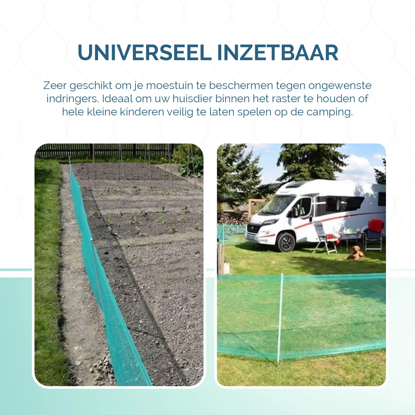 Plasă de delimitare pentru grădină, cu ochiuri de 0,5 cm, înaltă de 80 cm, 20 m – Euro-Netz Universal - imagine 4