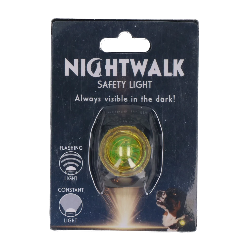 Lumină de siguranță pentru zgardă de câine, galbenă, 2 moduri de iluminare – Nightwalk Safety Light - imagine 1