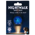 Lumină de siguranță pentru zgarda câinelui, albastră, 2 moduri de iluminare – Nightwalk Safety Light