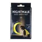 Vestă de siguranță pentru câini cu detalii reflectorizante și închidere cu arici, galbenă M – Nightwalk Safety Vest