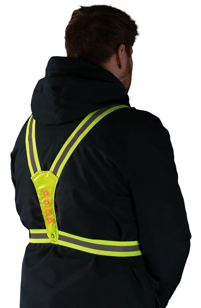 Ham de siguranță cu iluminare LED, reglabil, galben – Nightwalk Human Safety Harness - imagine 4