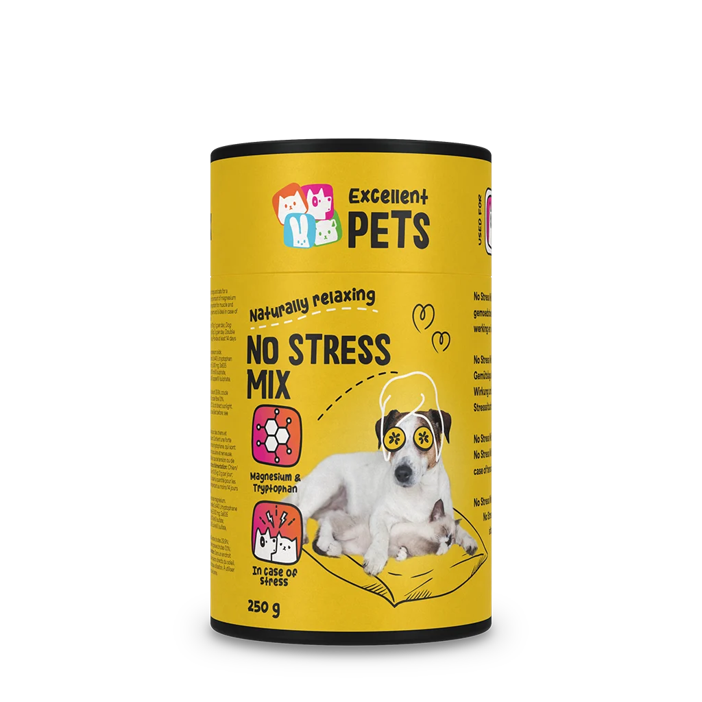 Supliment alimentar pudră pentru câini și pisici în perioade de stres, 250 g – Excellent Pets No Stress Mix - imagine 1