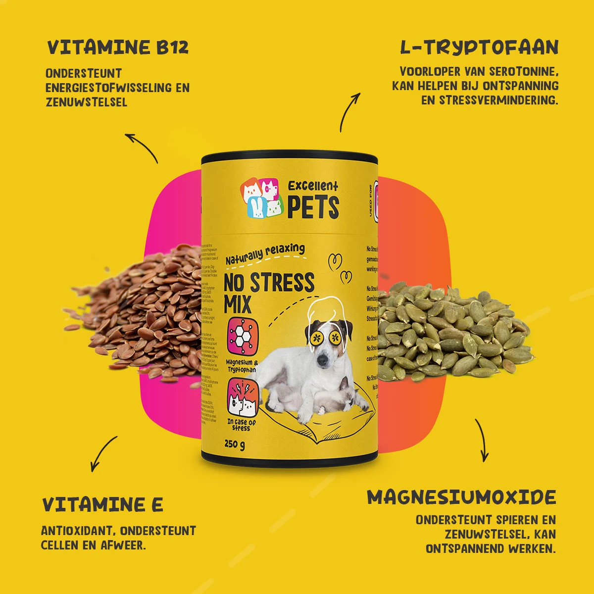Supliment alimentar pudră pentru câini și pisici în perioade de stres, 250 g – Excellent Pets No Stress Mix - imagine 6