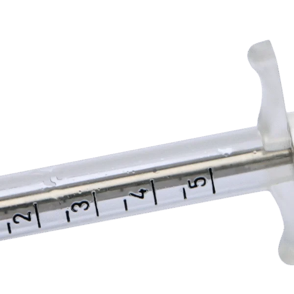 Seringă din nailon cu racord filetat, 5 ml
