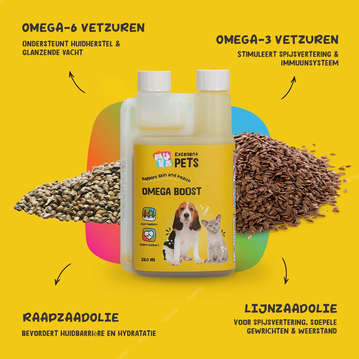 Ulei Omega pentru câini cu uleiuri vegetale, 250 ml – Excellent Pets Omega Boost - imagine 5
