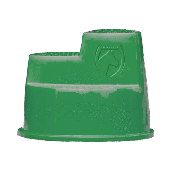 Scară de încălecat cu 3 trepte antiderapante, verde, 53 cm – Excellent Horse