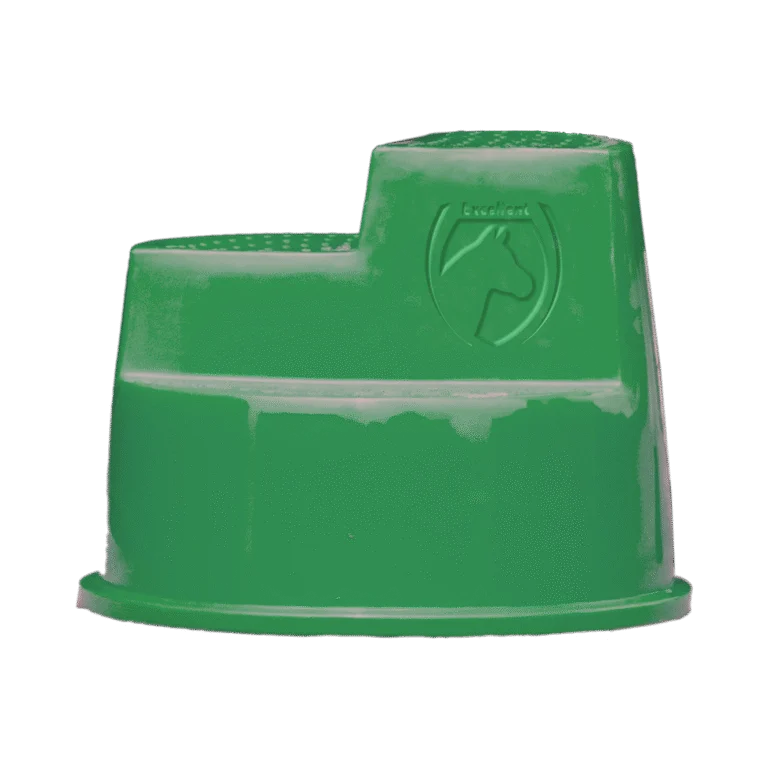 Scară de încălecat cu 3 trepte antiderapante, verde, 53 cm – Excellent Horse