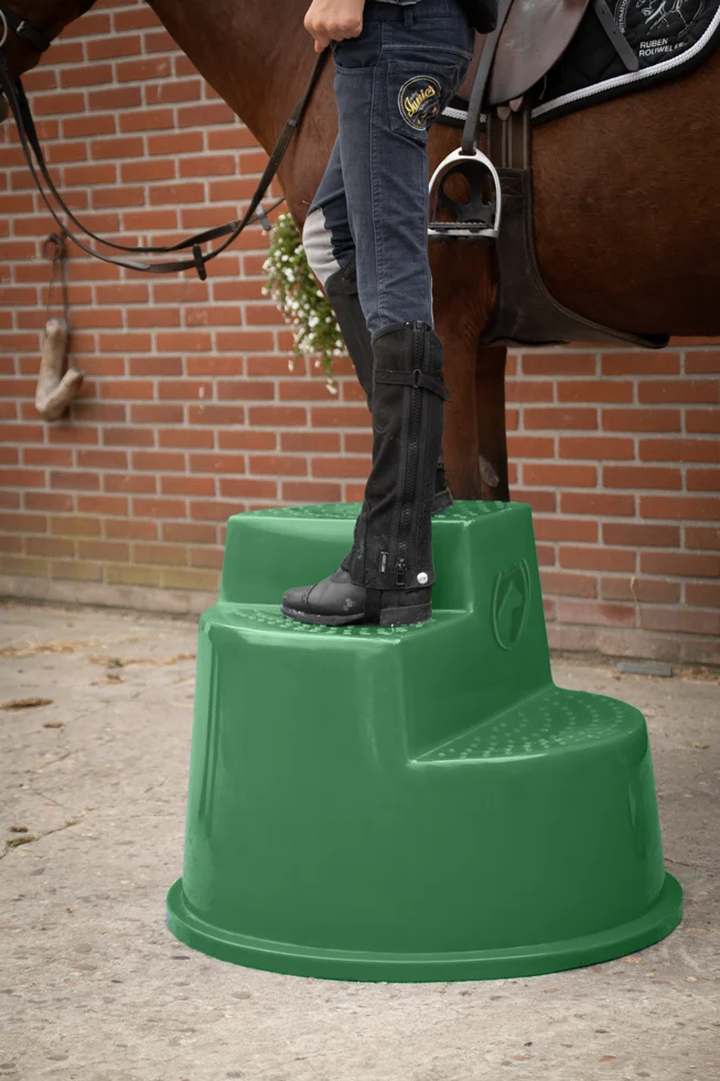 Scară de încălecat cu 3 trepte antiderapante, verde, 53 cm – Excellent Horse - imagine 4