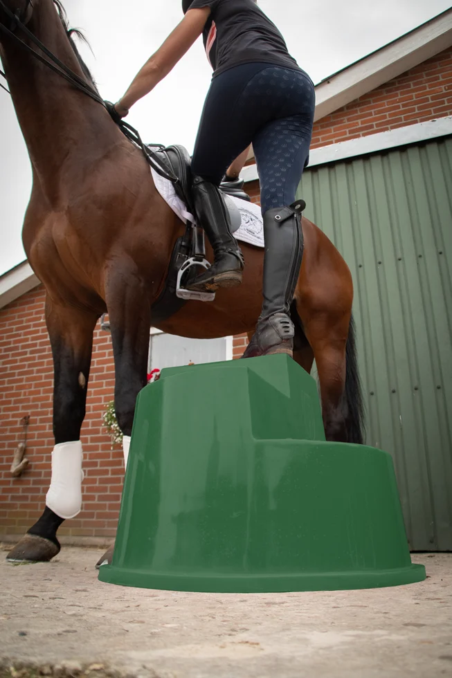 Scară de încălecat cu 3 trepte antiderapante, verde, 53 cm – Excellent Horse - imagine 5
