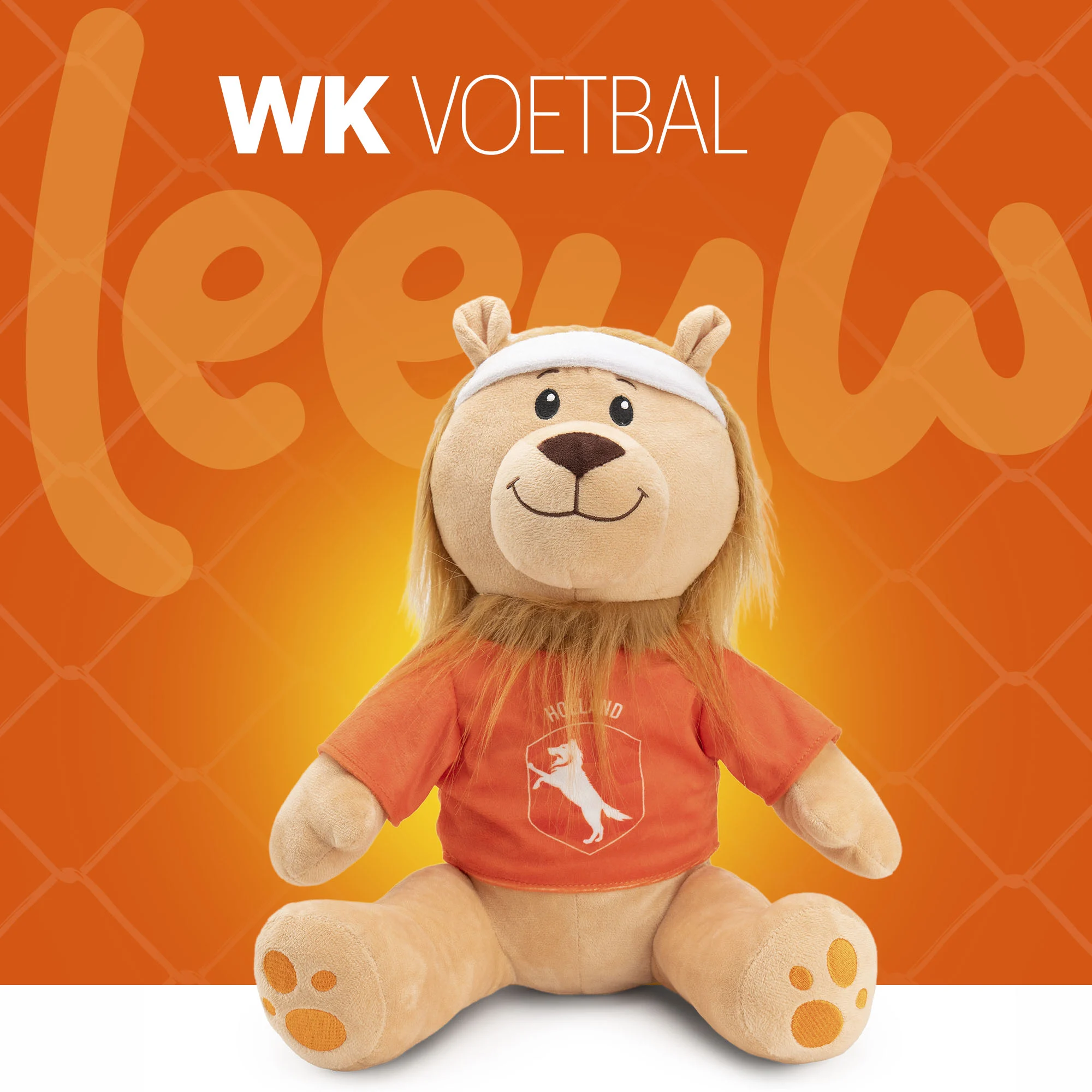Jucărie de pluș pentru câini, leu, portocaliu, 34 cm – Holland Leu portocaliu L - imagine 2