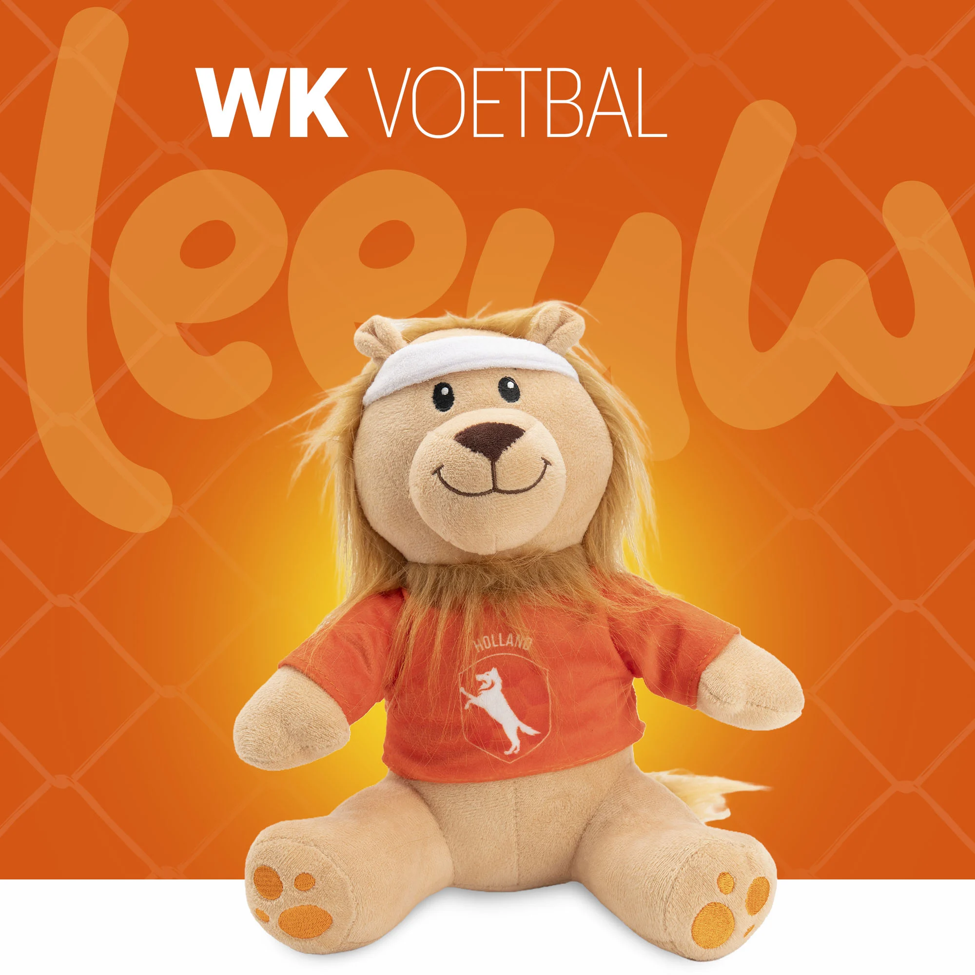 Jucărie de pluș pentru câini, leu, portocaliu, 28 cm – Holland Oranje Leeuw M - imagine 2