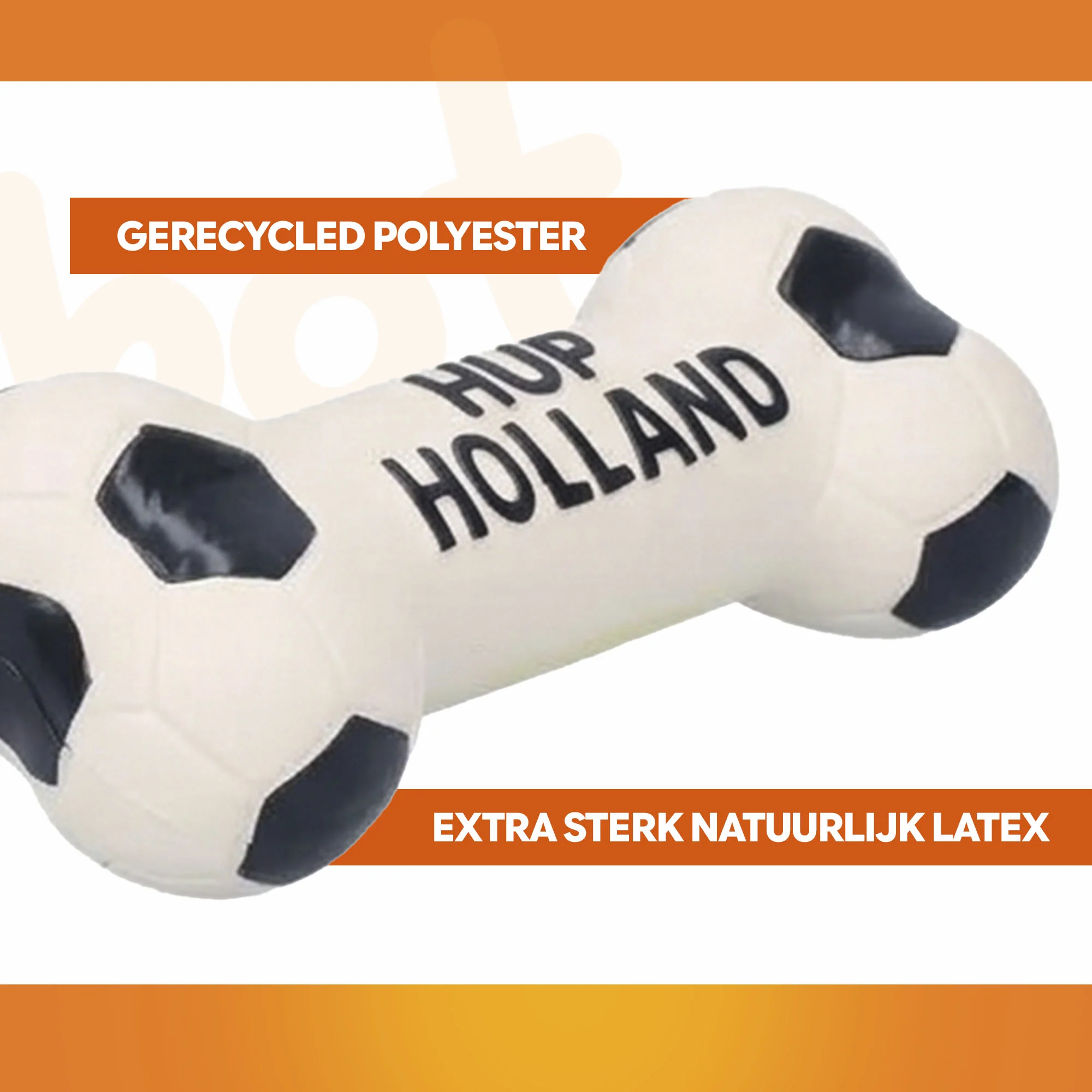 Jucărie pentru câini în formă de os, din latex, portocalie – Holland WK Bot - imagine 3