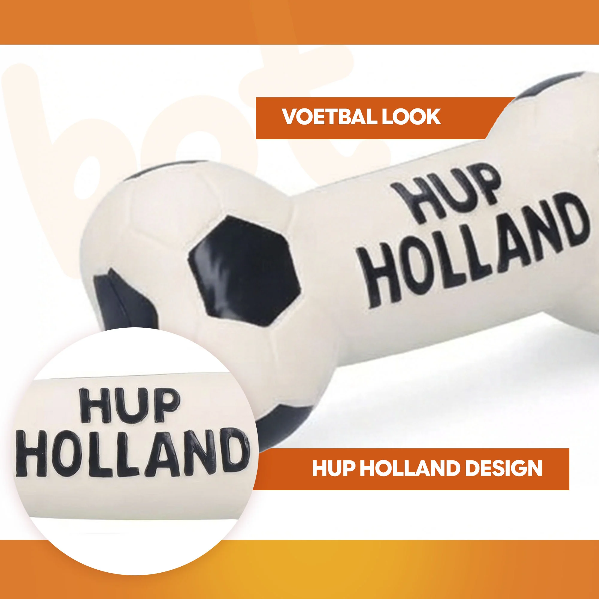 Jucărie pentru câini în formă de os, din latex, portocalie – Holland WK Bot - imagine 5