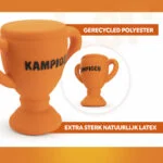 Jucărie pentru câini din latex, în formă de cupă, portocalie – Holland WK Beker - imagine 3