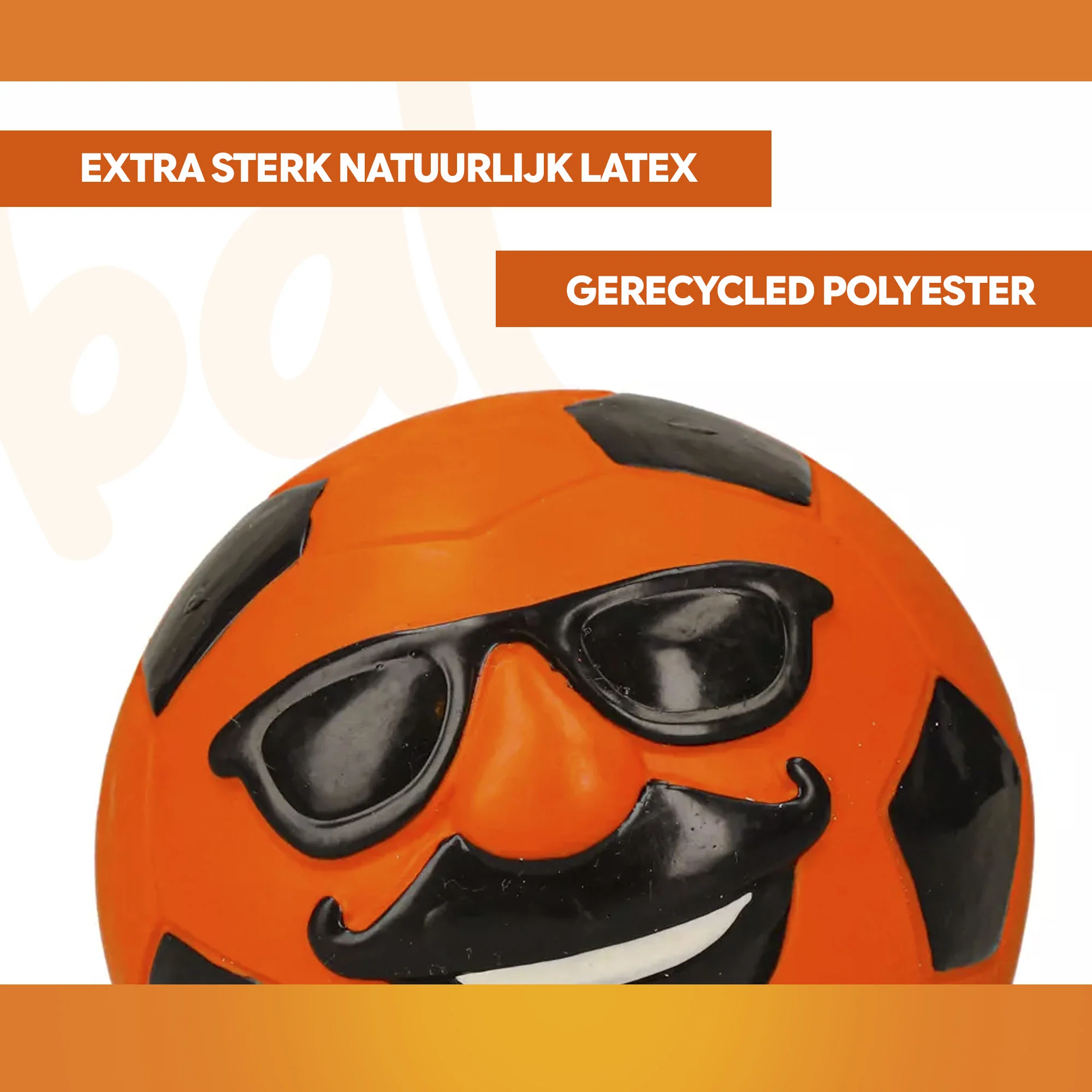 Jucărie pentru câini din latex cu piuitoare, portocalie, L – Holland Mr. Dutch - imagine 5