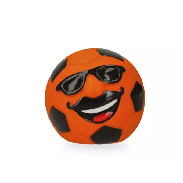 Jucărie din latex pentru câini, cu chițăitoare, portocalie, M – Holland Mr. Dutch