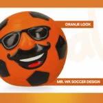 Jucărie din latex pentru câini, cu chițăitoare, portocalie, M – Holland Mr. Dutch - imagine 3