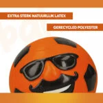 Jucărie din latex pentru câini, cu chițăitoare, portocalie, M – Holland Mr. Dutch - imagine 5