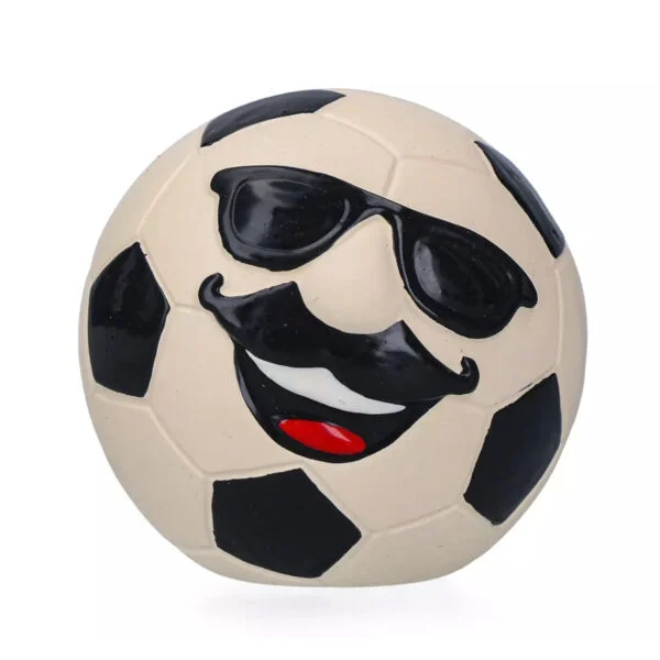Jucărie pentru câini din latex cu chițăitoare, portocalie, L – Holland Mr. WK Soccer