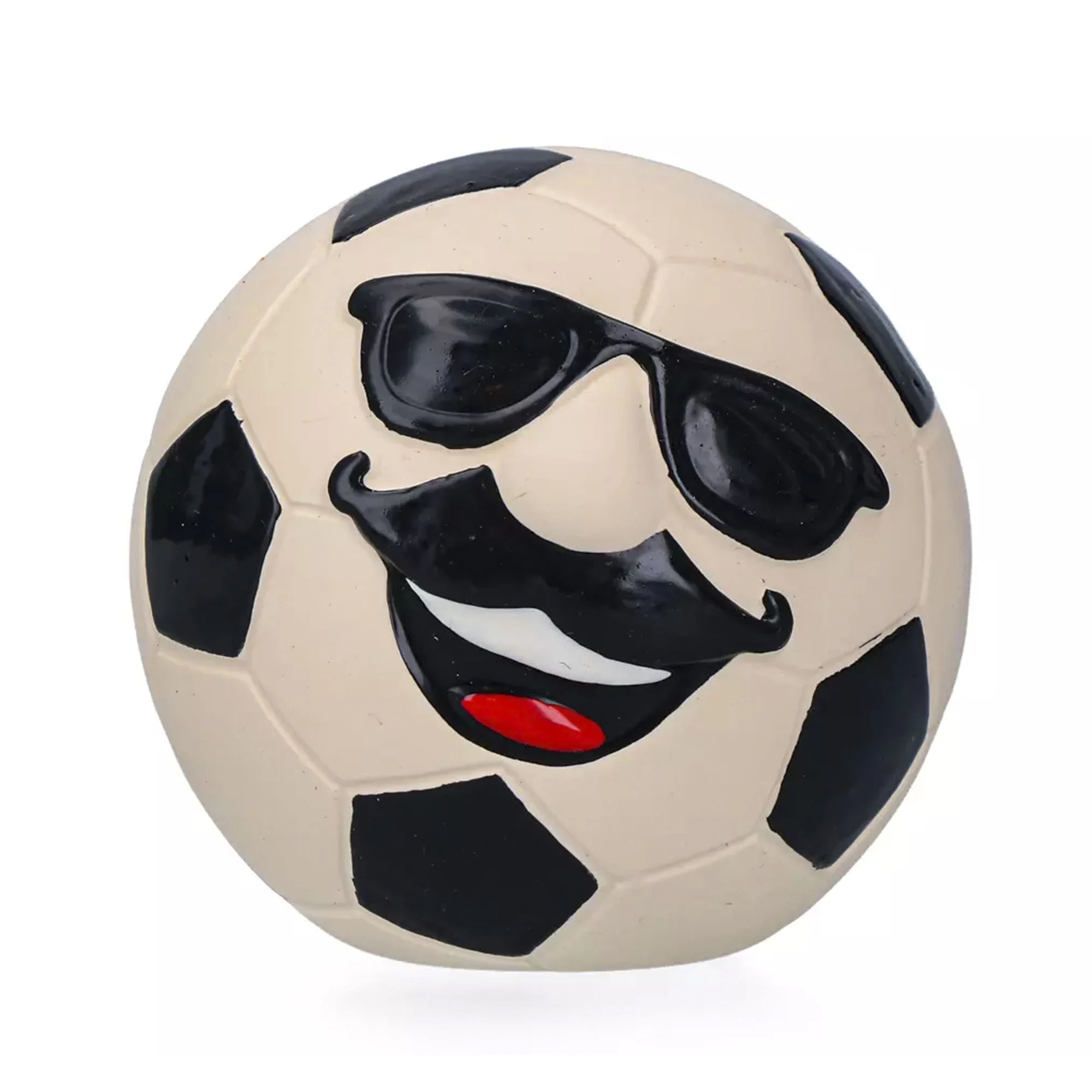 Jucărie pentru câini din latex cu chițăitoare, portocalie, L – Holland Mr. WK Soccer - imagine 1
