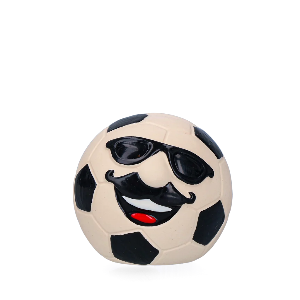 Jucărie pentru câini din latex cu chițăitoare, portocalie, M – Holland Mr. WK Soccer - imagine 1