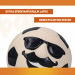 Jucărie pentru câini din latex cu chițăitoare, portocalie, M – Holland Mr. WK Soccer - imagine 5