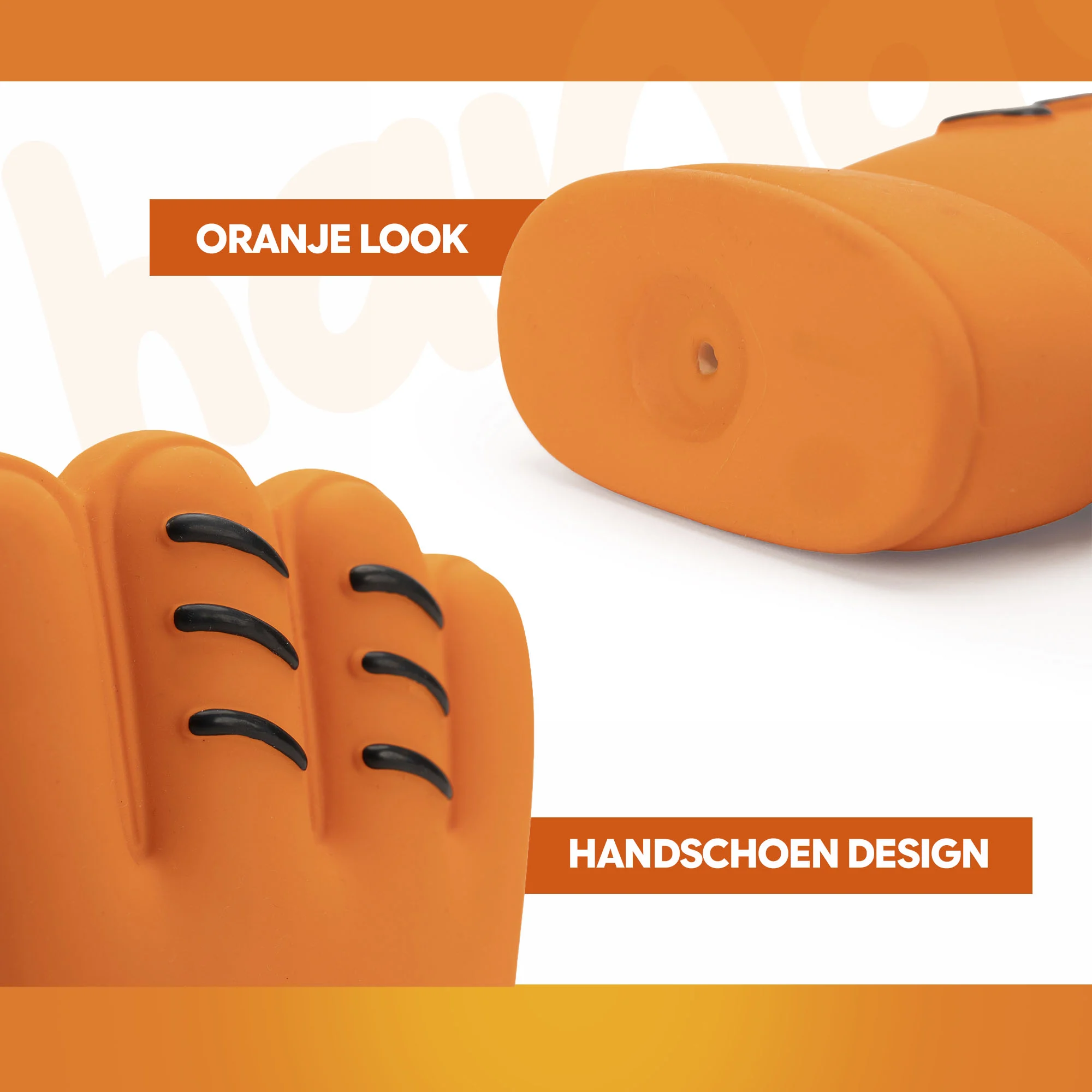 Jucărie pentru câini în formă de mănușă, din latex, portocalie – Holland WK Handschoen - imagine 5