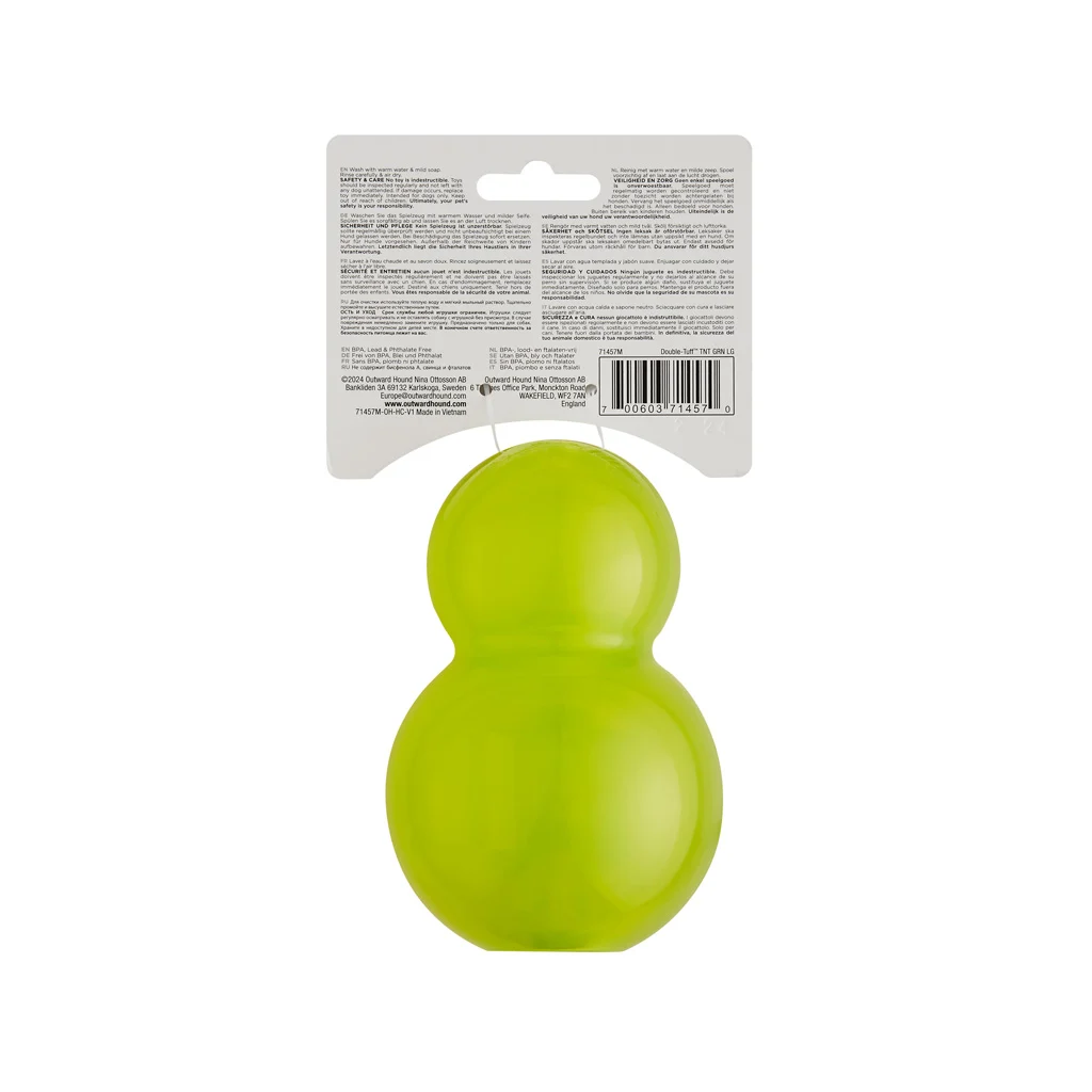 Jucărie de ros umplută, L, verde, 12 x 7,5 cm – Outward Hound (Kyjen) Double-Tuff - imagine 3