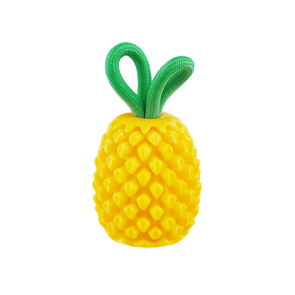 Jucărie de ros cu frânghie și aromă de fructe – Outward Hound (Kyjen) Dental Pineapple - imagine 2