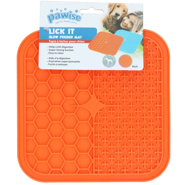 Covoraș de lins pentru câini cu ventuze, 21 x 21 cm, culori assorti – Pawise Dog Lick Mat